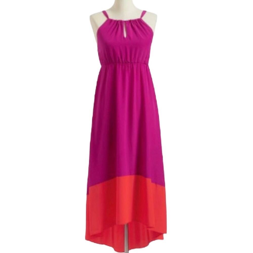 Old Navy women’s NWT Pink & Coral Colorblock Halter Maxi sundress, Large